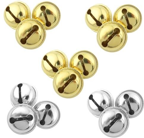 TOAOB 30 Stück Kleine Glöckchen zum Basteln Schellen Metallglöckchen 22 mm Metallglöckchen Gold und Silber Glockchen mit Ösen für Schlüsselanhänger Handwerk Glocken Dekoration Schmuckherstellung