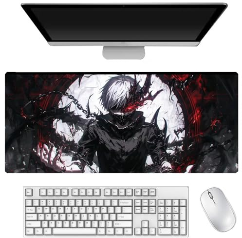 Xinchangda Tokyo Ghoul musmatta Kirishima Toka Kaneki Ken anime musmatta 400 x 900 mm stor spelmusmatta halkfri gummibas för hemmakontor skrivbord