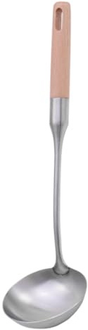COLLBATH Cuchara Sopera Cucharon De Sopa Mango De Madera Antiadherente Ideal Para Cocina y Cantina