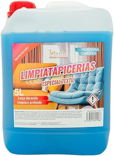 KIMIA - Limpiatapicerías Especial Textil 5L | Limpiador Profesional y Doméstico | Limpieza Profunda en Tapicerías y Textiles | Resultados Duraderos | Protege Fibas y Colores | Fórmula Avanzada