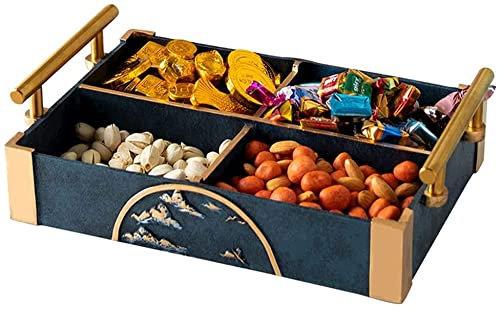 FYZLOIPU Obstteller, Obstkorb, dekorative Obstschale, Trockenobsttablett, Nussschale, Nussservierplatte, Snack-Organizer, Obsttablett, Servierplatte für Süßigkeiten/Nüsse/Bonbons, Kekse, Obst,
