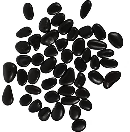 NUOBESTY Pierres Artisanales 50 Pièces Pierres À Peindre Faites À La Main Pour Enfants Et Tout-petits Galets Noirs Pour Les Cours Et Léducation Préscolaire