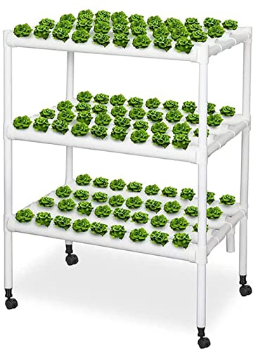 Sistema di Coltivazione idroponica, Kit di Coltivazione idroponica, 3 Strati, 108 Tubi in PVC-U per Uso Alimentare, Attrezzatura per la Coltivazione idroponica, con Pompa dell'Acqua, Regalo