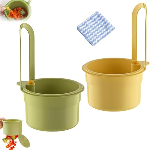 louuuou 2PCS Sink Filter Basket, Sink Strainer Basket Colander for Kitchen | Sink Food Catcher Can Hang on Faucet, Colanders & Food Strainers Strain Foods Scraps, Easy‑press Drainage Design