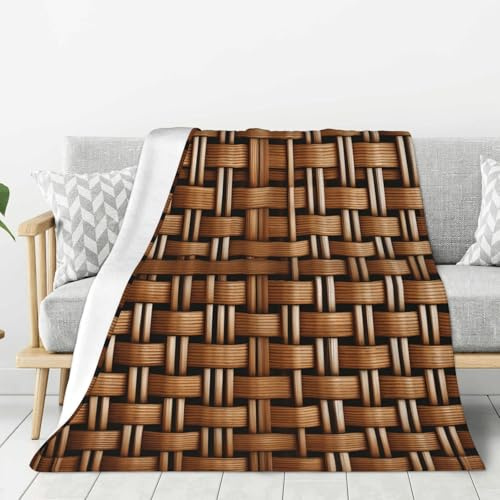 KPXXAQT Coperta in flanella intrecciata con stampa a griglia, leggera, calda, morbida, per divano, letto, campeggio, disponibile in varie misure