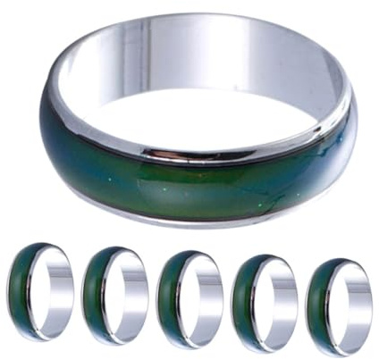 UKCOCO 6 piezas Anillos de Cambio de Color para Anillos de Estado de Ánimo Cómodo Duraderos y Educativos para Expresar Emociones Fiestas y Uso Diario