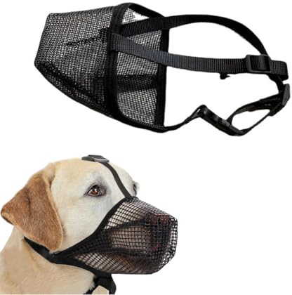 LACHT 1 Stück Hund Maulkorb, Soft Mesh Maulkörbe Für Kleine Mittlere Große Hunde Chihuahua Pudel Husky Labrador Retriever, Atmungsaktiv Hund Maulkorb, Atmungsaktive Haustier Maske, XS