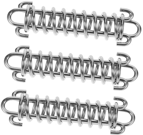 Homoyoyo 3 Stück Schwere Edelstahl ruckdämpfer Leine mit Zugstopp Stoßabsorbierende Feder für Mittlere und Große Hunde Wetterfester Hundeleinen spannungsdämpfer für Outdoor Training und