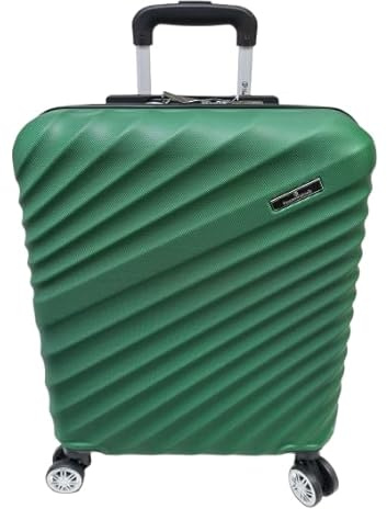 Trolley rigido utilizzabile come bagaglio a mano, approvato dalla maggior parte delle compagnie aeree low cost, 55 cm, Misure 55 x 40 x 20 cm Marchio Nazareno Gabrielli (VERDONE)