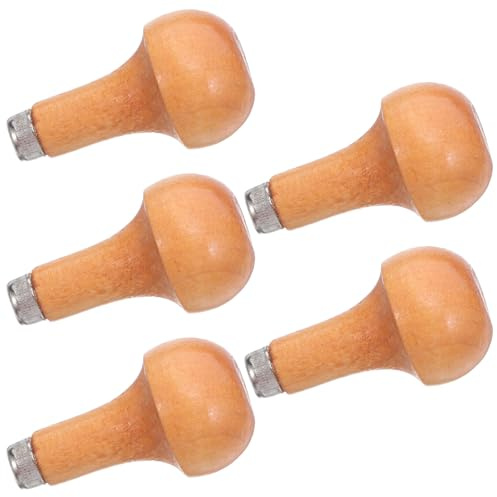 ELAYARD 5 pezzi Manici in Legno per Scalpelli da Incisione Impugnatura Ergonomica Fungo per Utensili da Intaglio e Raspa Manico Solido Resistente per Lavori di Precisione su Legno