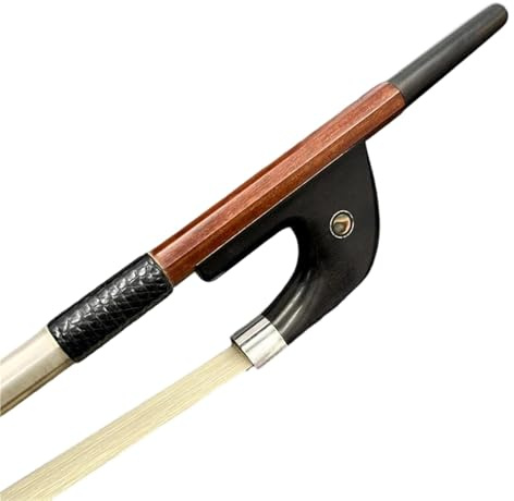 Music Lovers Violin Bow 4/4 3/4 1/2 Double Bass Violin Bow Brazilwood Carbon Fiber White/black Horsehair(Type 21)