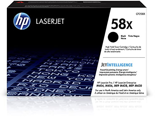 HP 58X Black Toner Cartridge Printers | Works with LaserJet Enterprise M406dn, MFP M430f; LaserJet Pro M404 Series, MFP M428 Series | CF258X
