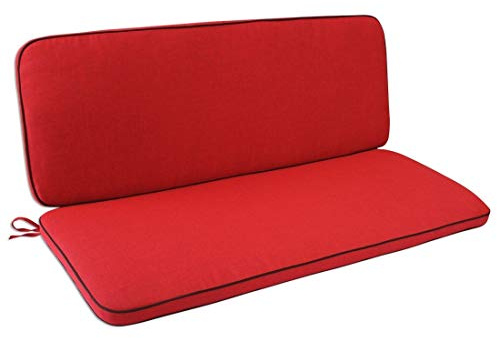 OUTLIV. Romeo Elegance Bankauflage, 109x38 cm, Rot | 100 % Polypropylen (Olefin), mit Bindebändern, 109x38 cm, Rot, für Garten und Terrasse