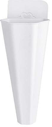 Benoon 3pcs Vaso da Parete con Ganci Adesivi, Vaso da Fiori in Plastica con Fioriera E Fioriere Striscia Bianca Striscia