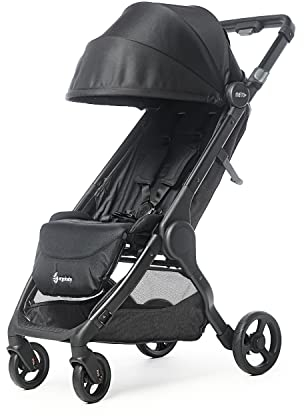 Ergobaby Metro+ Kinderwagen Buggy mit Liegefunktion, Kinder-Buggy Zusammenklappbar Autositz Kompatibel Klein Leicht Kompakt (Schwarz, Metro+)
