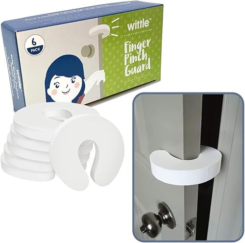 Wittle Door Pinch Guard - 6pk. Baby Proof Door Stopper with Soft & Durable Foam - Keeps Doors from Slamming, Prevents Finger Pinch Injuries, and Child or Pet from Getting Locked in Room
