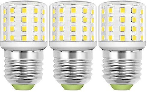 LED Appliance Light Bulb for Refrigerator Fridge Freezer 4W (40W Equivalent) E26 Medium Base Compact T10 Tubular A15 AC100-265V Floor Lighting Decorative Corn Lamp Daylight White 5000K, Pack of 3