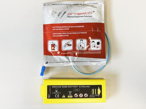 Ersatz-Set für Erwachsene, vorangeschlossene Elektroden und Akku für Defibrillator Rescue Same