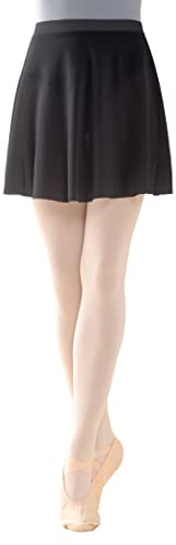 Lovdaswi Women Soft Mesh Elastic Waistband Dance Skirts Black