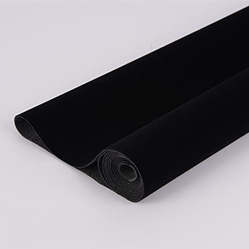 TAAL Selbstklebend Samtstoff Beflockter Stoff 100cmx148cm Für Schubladeneinlagen Schmuckkästchen-Filzeinlage Solide Farbe Filz-Tapete DIY Filzstoff Nähen Kunsthandwerk(Color:3 Black)