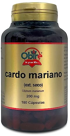Obire | Cardo Mariano 200 mg | 180 Cápsulas | Extracto Seco | Cuidado del Hígado | Bienestar General