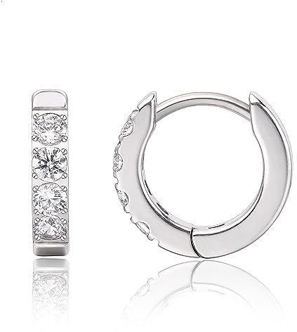 Limerencia Titan Creolen Ohrringe, 8-12mm Leicht Hypoallergene Medizinische Creolen Ohrringe mit Glänzendem Zirkonia für Damen und Herren(8mm Sliver)