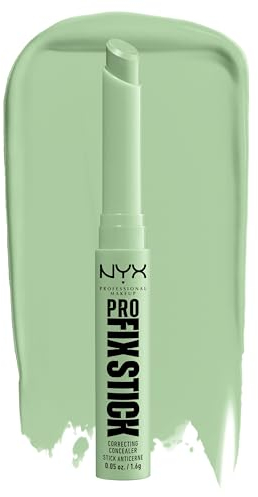 NYX Professional Makeup Correttore Verde, Corregge le Discromie per Pelli da Chiare a Medie, Tenuta fino a 12h, Arricchito con Acido Ialuronico, Pro Fix Stick, Tonalità: Green, 1,6 g