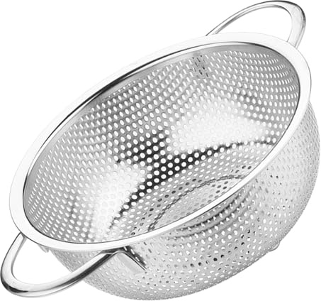 RORPOIR Edelstahl Siebkorb Filter SchüSsel 27.7X22.5X8.5Cm Abtropfsieb Metall GemüSe Waschen KüChensieb FüR Salat Obst Und Reis