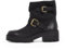Tommy Hilfiger Donna Stivali Mezza Gamba Biker Double Buckle in Pelle, Nero (Black), 39