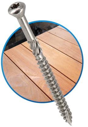 Lot de 500 vis terrasse en Inox A2 - Empreinte Torx 25 à tête réduite crantée - Diamètre 5mm - Longueur 50 mm