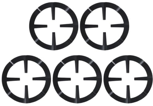 CORHAD Lot de 5 Supports en Fonte pour Cafetière Italienne, Anneau Antidérapant pour Cuisinière à Gaz, la Cuisine, Noir