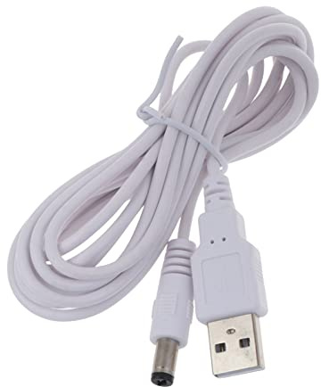 HXNH 5V DC Power Cable USB 2.0 Male to DC 5.5mm 2.5mm Male Power Cord for Router, LED Light,3M Cable