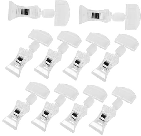EXCEART 10stücke Transparenter Schilderclips Drehbare Preisschildhalter Für Supermärkte Mehrzweck-warenschildclips Praktische Schilderhalter-clips Für Einzelhandel