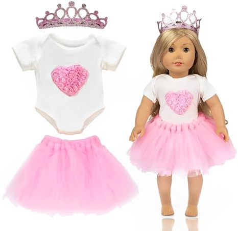 Puppenkleidung 36-45 cm, Kleidung Einhoron Puppenkleider, Outfits für Baby Puppen, 18 Zoll Kleid, Puppenkleid mit Kleidung, Kleider, Headband,Kindergeschenke, Mädchen Jungen