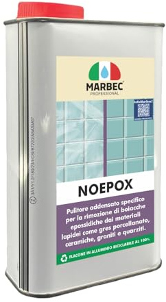 MARBEC Noepox 1LT | Detergente rimuove residui di stucco epossidico indurito, sicuro su pietra, gres, cotto e ceramica.