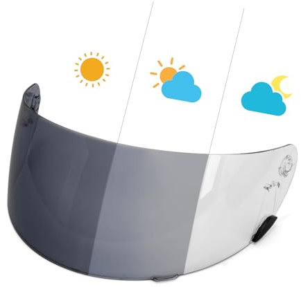 psler Photochromic Qualification Visor - Qualifier Helmet Visor Motorcycle Face Protection Accessories Replacement for Bell Qualifier/Star/Vortex/RS-1/Revolver, Photochromic