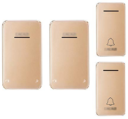 MOKLYF Sonnette sans Fil, kit de Carillon de Porte étanche Auto-alimenté, 2 Boutons poussoirs et 2 récepteurs avec portée de 650 Pieds, 48 carillons, Volume à 6 Niveaux, sonnettes enfichables, 1(2