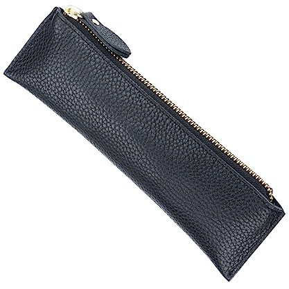 STOBOK Stifthalter Schwarz Aus Leder Stiftetasche Zum Aufbewahren Einfache Stiftetasche Für Schule Und Büro Kreative Stiftschonertasche