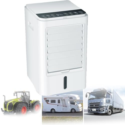 Enfriador De Coche Con 4 Bandejas De Hielo, Ventilador Evaporativo PortáTil, Mini Aire Acondicionado 4 En 1 Para RV, Aire Acondicionado Silencioso Universal Para Autocaravanas, Camionetas Y SUV,24V
