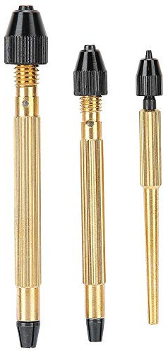 Ensemble de 3 étaux à goupilles en cuivre, forets hélicoïdaux manuels, perceuse à Main, Accessoire pour Outil de réparation de Montres, matériau en cuivre Pur de Haute Qu