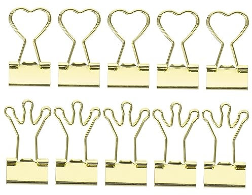TEHAUX Metall Binderclips Klein 10 Stück Bunt Farbig Kleine Büroklammern Aus Metall Filigrane Geldscheinklammern Für Büro Organisation Und Notizen
