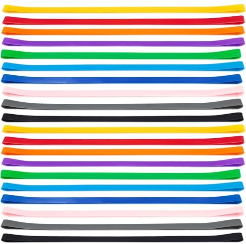 HoAhaMay 20 stycken breda gummiband, stora silikongummiband, breda hushållsgummiband, återanvändbara färgade gummiband för kontor, hem, skolmaterial, böcker, anteckningsböcker (10 färger)