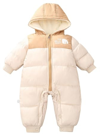JiAmy Baby overall, baby pojkar flickor vinter overall sparkdräkt nyfödd snöoverall 6–24 månader