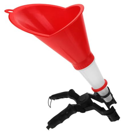 MAGICLULU Imbuto per Olio Motore in Plastica Rossa, Facile da Pulire, Design Multifunzionale, per Auto e Moto, Forma a Imbuto Ergonomica