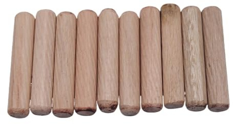 LSNNMU Clavijas De Madera 100 Piezas de pasadores de Madera for Muebles, for cajones de armarios, Redondos, Acanalados, for carpintería, Manualidades y Carpintero.(6mm)