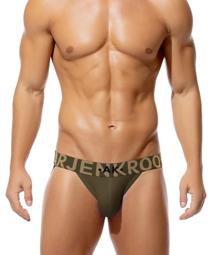 Arjen Kroos Jockstrap Herr Bomull Sport Suspensorium Stringtrosor String och Tanga Manlig Atletisk Trosor Underkläder, Armégrön, XL