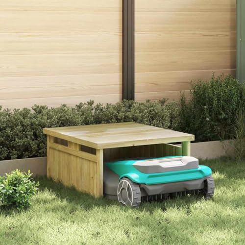 Garage pour robot tondeuse Marron 70 x 80 x 38 cm Pin imprégné , Maison & jardin , Pelouses & jardins , Vie en extérieur , Structures extérieures , Cabanes & abris de jardin, Marron, (Poids 15.5KG)