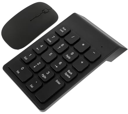 Pavé Numérique sans Fil Souris pour Ordinateur Portable | Kit Clavier Souris sans Fil, Abs Noir, Format Compact pour Bureau et Maison
