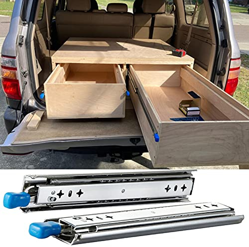 Elementos Esenciales para el hogar, correderas para cajones con Cerradura, Resistentes, de Grado Industrial, con rieles Laterales y rodamientos de bo