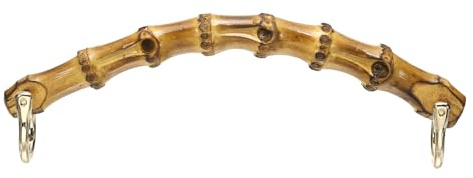 sourcing map Manico per borsa in bambù, 18,5 cm, a forma di U, con anello a D, cinturino decorativo di ricambio per borsa da spiaggia all'uncinetto, marrone